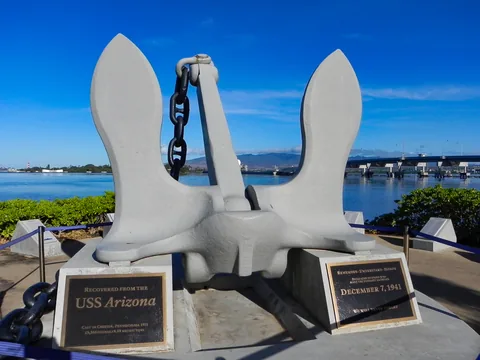 Anker fra USS Arizona, Pearl Harbor, Honolulu, O'ahu, Hawaii