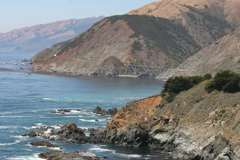 Sydpå ad Highway 1 via Big Sur, Californien, USA