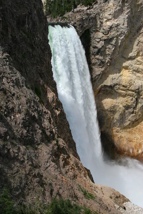 Yellowstone National Parl, Wyoming, USA. Det mest fantastiske og magiske sted i verden, med vandfald, geysere, vilde bjørne, ulve, elge og meget mere. Yellowstone Falls.