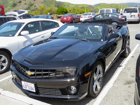 Vores lejebil, en Chevrolet Camaro SS 6.2 liter V8 med 400 hk. Rimelig sjov bil, men ret forslugen.