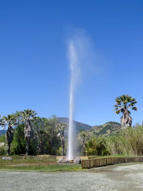 Old Faithful Geyser of California, geyseren findes, og den sprutter regelmæssigt, men lidt af et rip-off for at se den. Så hellere køreturen til Yellowstone National Park, for at se den rigtige.