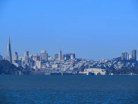 Udsigten fra Berkeley Marina mod San Francisco, Californien, USA