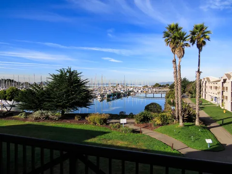 Udsigten fra Berkeley Marina mod San Francisco, Californien, USA