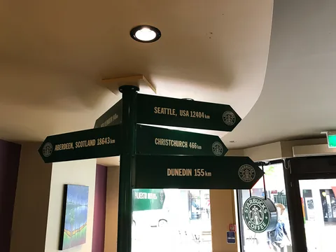 Den sydligste Starbucks i verden i Invercargill, South Island, New Zealand