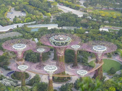 Udsigt fra toppen af Marina Bay Sands, Singapore