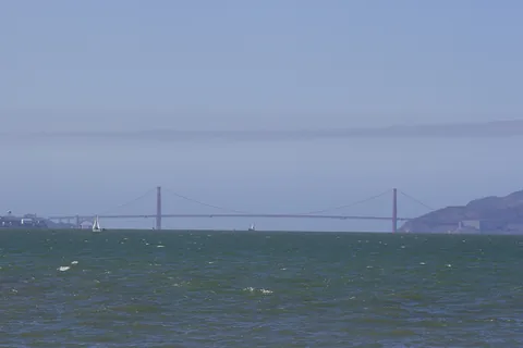 Udsigt til Golden Gate fra César E. Chávez Park ved Berkeley Marina, Berkeley, USA
