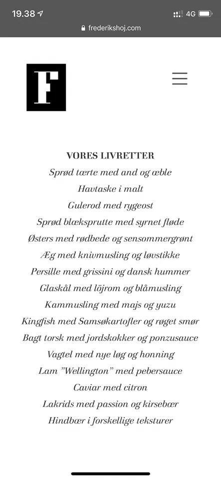 Middag på Restaurant Frederikshøj i Århus med Rikke og Klaus.