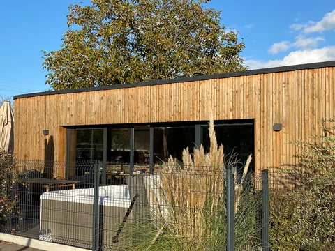 Vores lille lækre nybyggede AirBNB hytte i Turckheim, lige i udkanten af byen med vinmarker omkring.